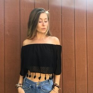 LA Hearts Off the Shoulder Crop